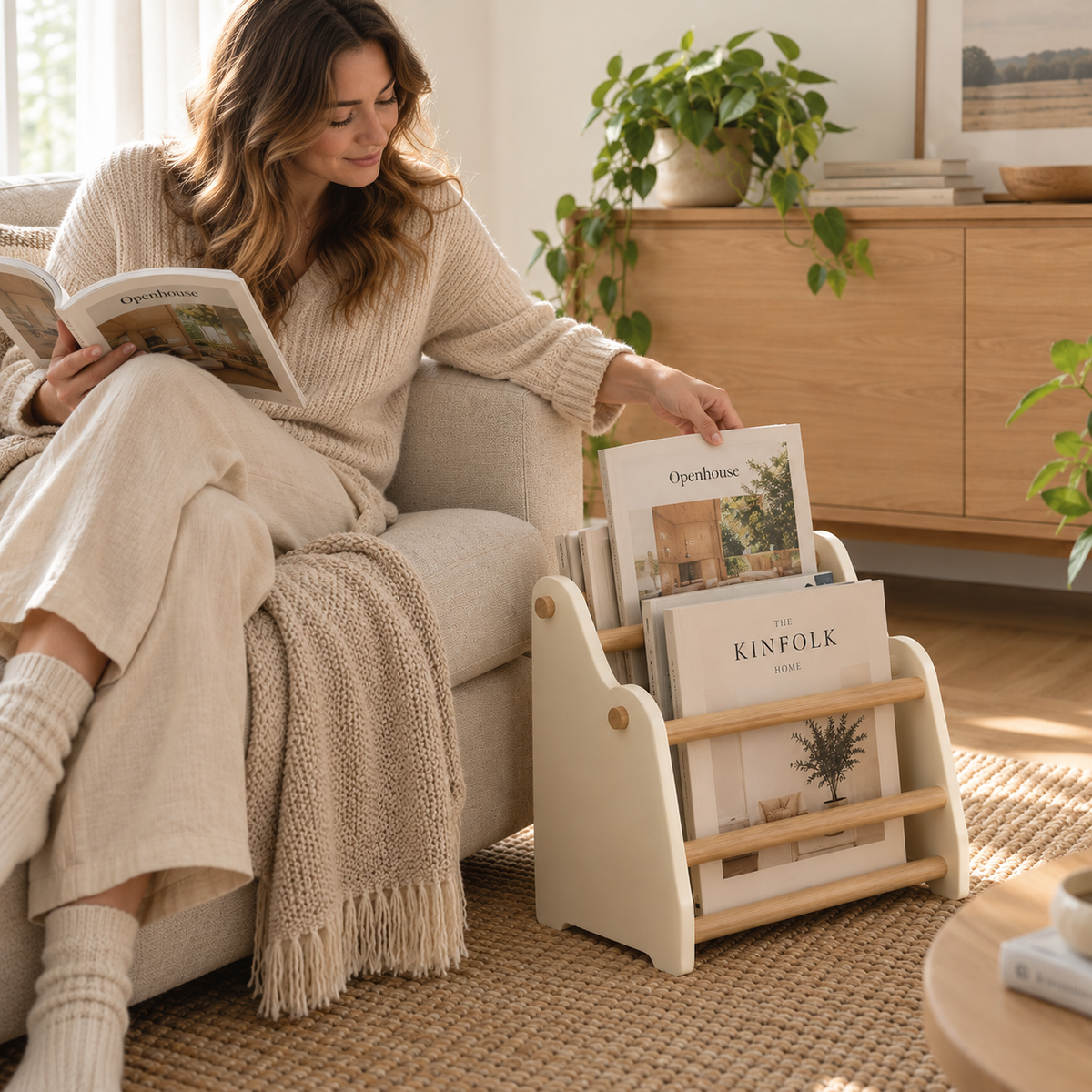 Book and magazine storage rack